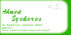 ahmed szekeres business card